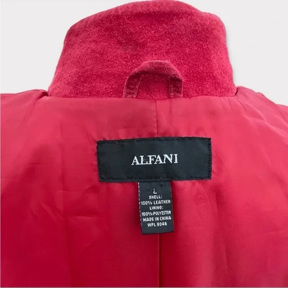 Alfani 100% Leather Suede Jacket - Picture 11 of 13